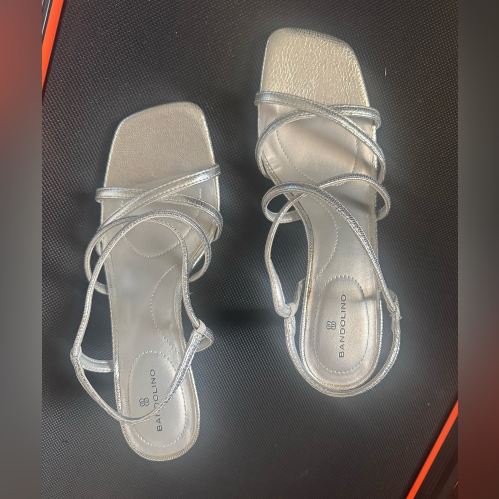 Bandolino Shimmering Silver Strappy Sandals